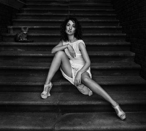 Девушка и кот