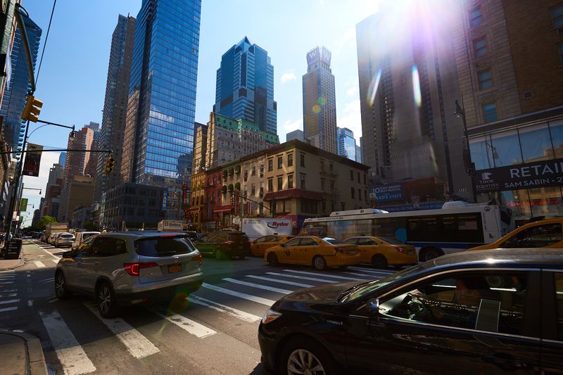 Нью Йорк, тревел-фото, небоскреб Траффик фото превью