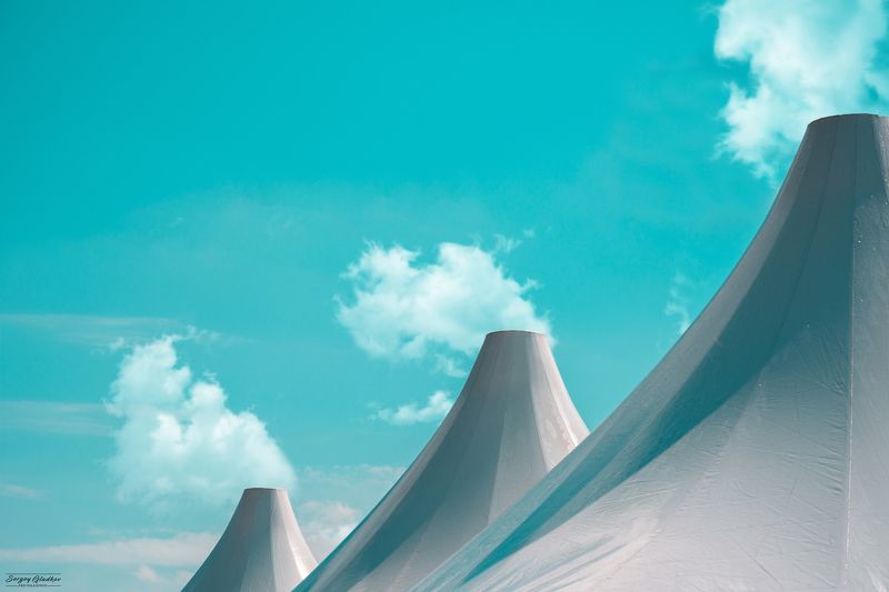 architecture, city, urban, abstract, blue, clouds, light, tents, Russia, Rostov on Don  Шатры фото превью