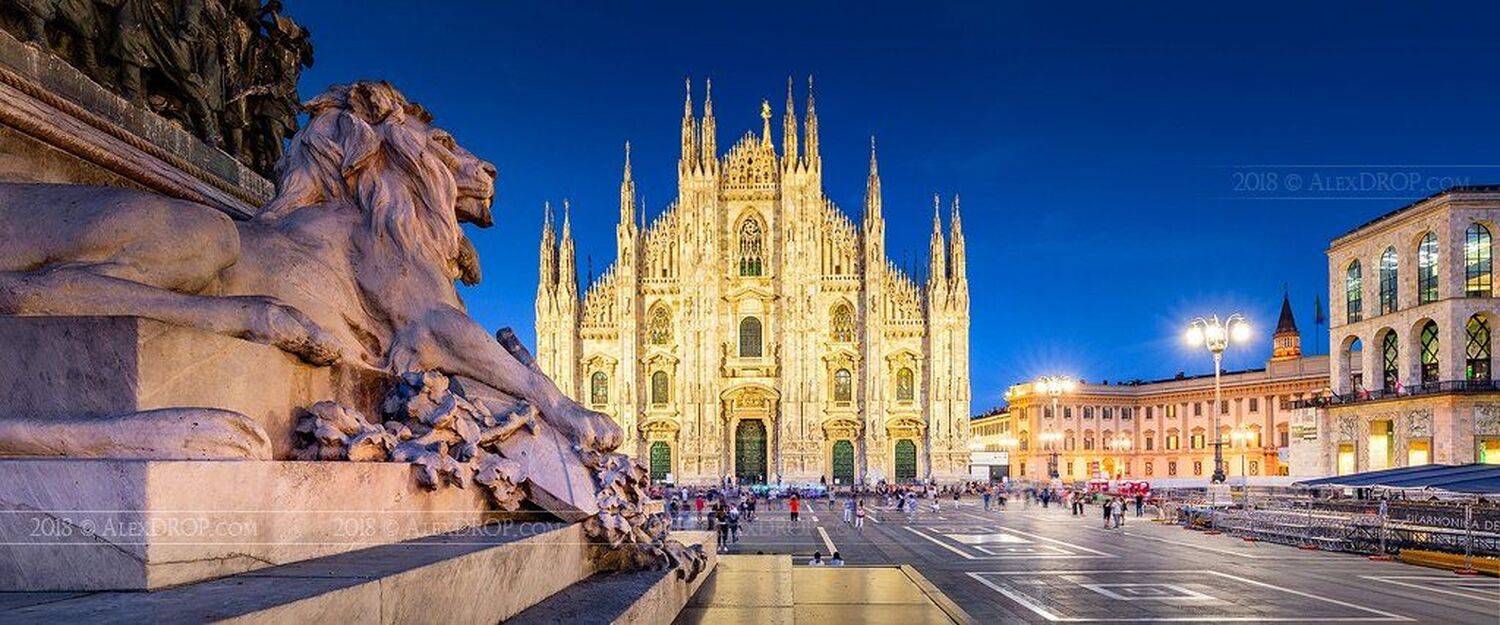 canon, color, postcard, picturesque, landmark, europe, milan, italy, travel, urban, architecture, iconic, blue hour, panorama, AlexDROP