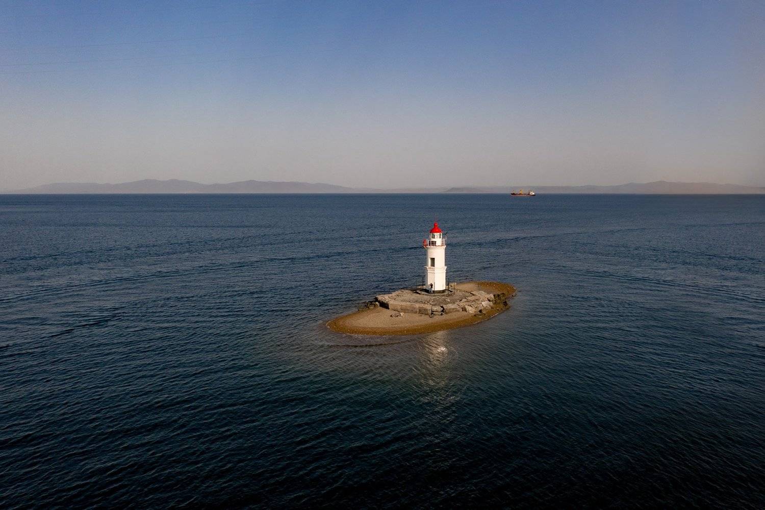 море, японское море, пейзаж, маяк, островок, маяки россии, аэросъемка, рассвет, владивосток, приморье, Антон Блохин