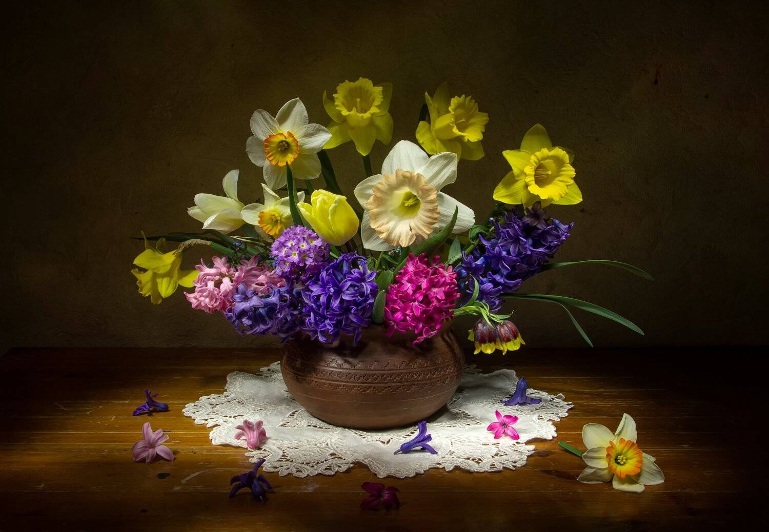 натюрморт,  гиацинт,  рябчик,  тюльпан,  нарцисс, Татьяна Феденкова