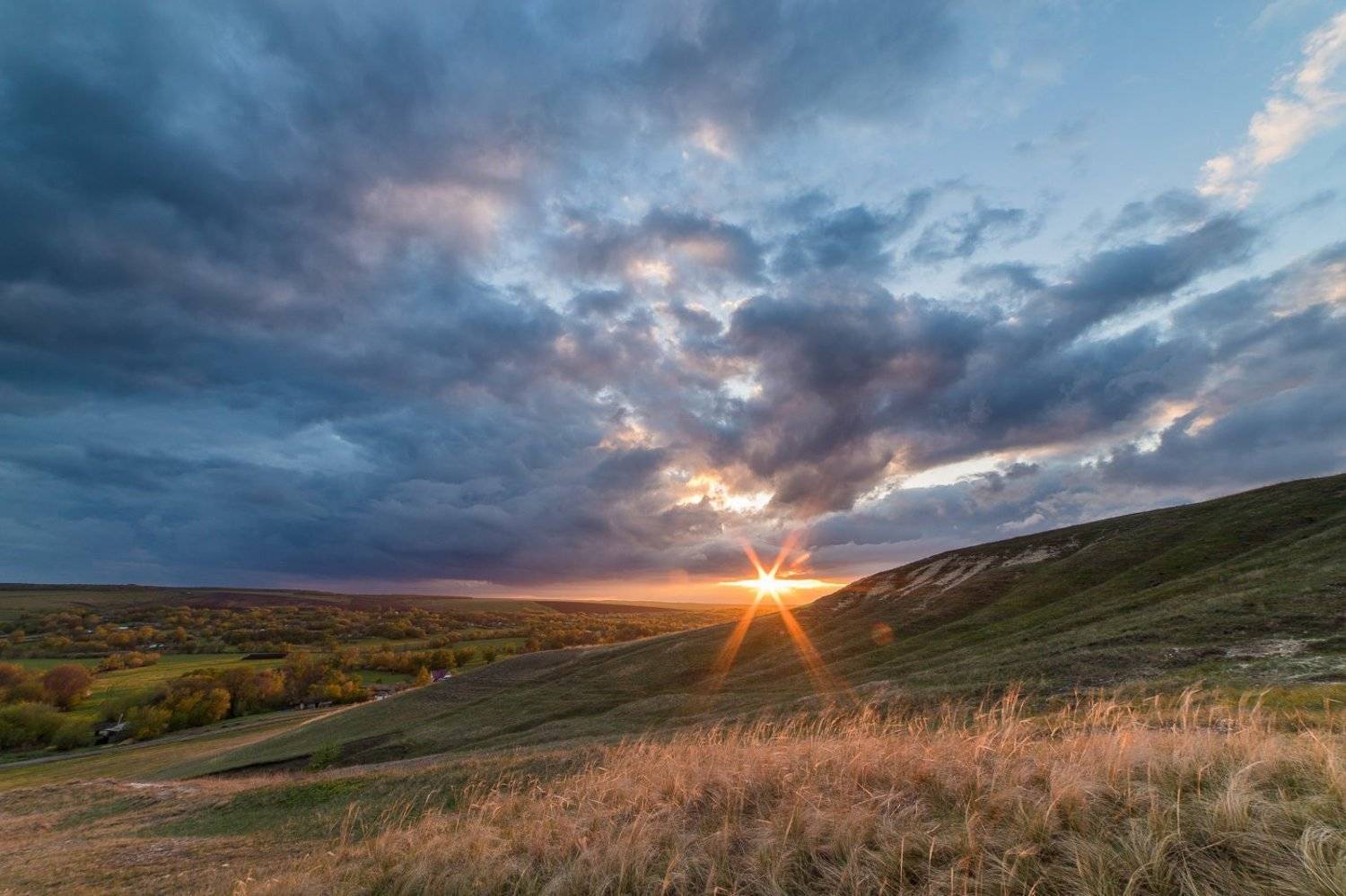 пейзаж, закат, весна, май, степь, облака, Алексей Юденков