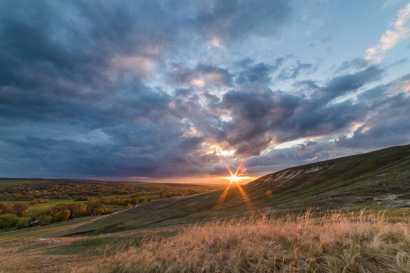 пейзаж, закат, весна, май, степь, облака майский закат фото превью