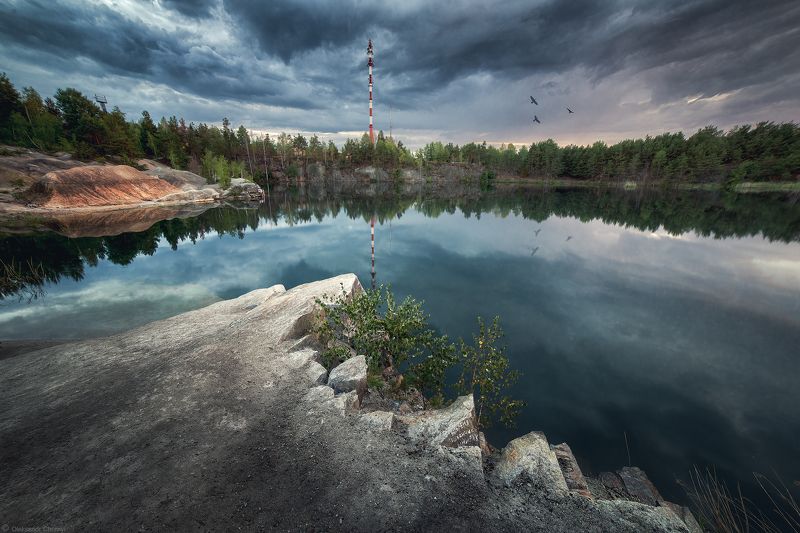 украина, коростышев, коростышевский карьер, природа, тишина, безмолвие, птицы, свобода, облака, гроза, скалы, Птицы свободы фото превью