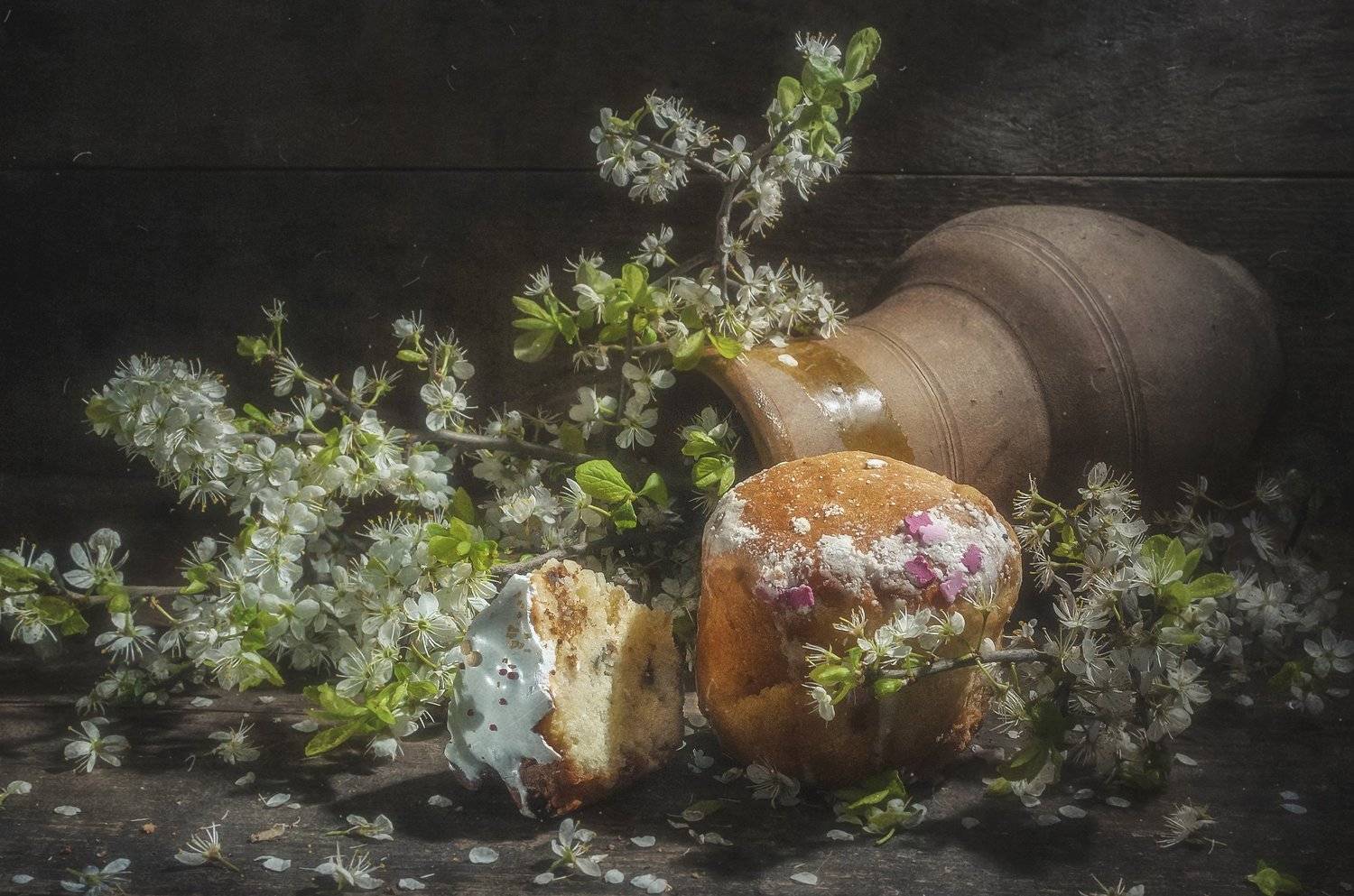 кулич,пасха,цветение,кринка,праздник,деревенский, Владимир Володин