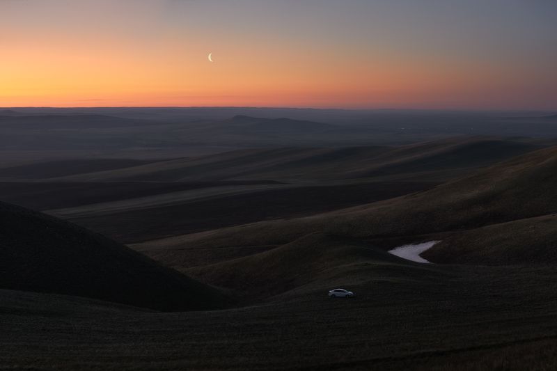 оренбург, оренбургская область, долгие горы, рассвет, горы Утро в Долгих Горах фото превью