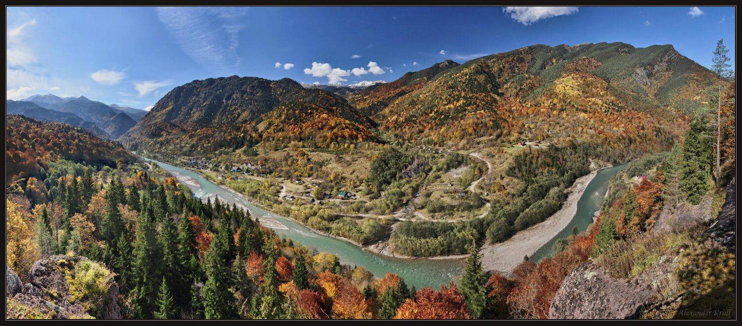 кавказ, кчр, рожкао, осень, река, лес, горы, Александр Круль