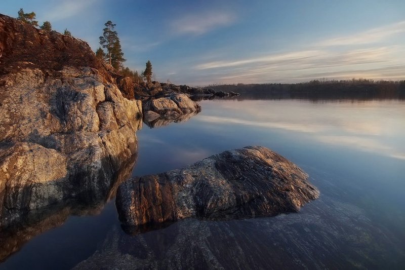 ладога, карелия, ладожское, озеро Камни,растущие из-под воды фото превью