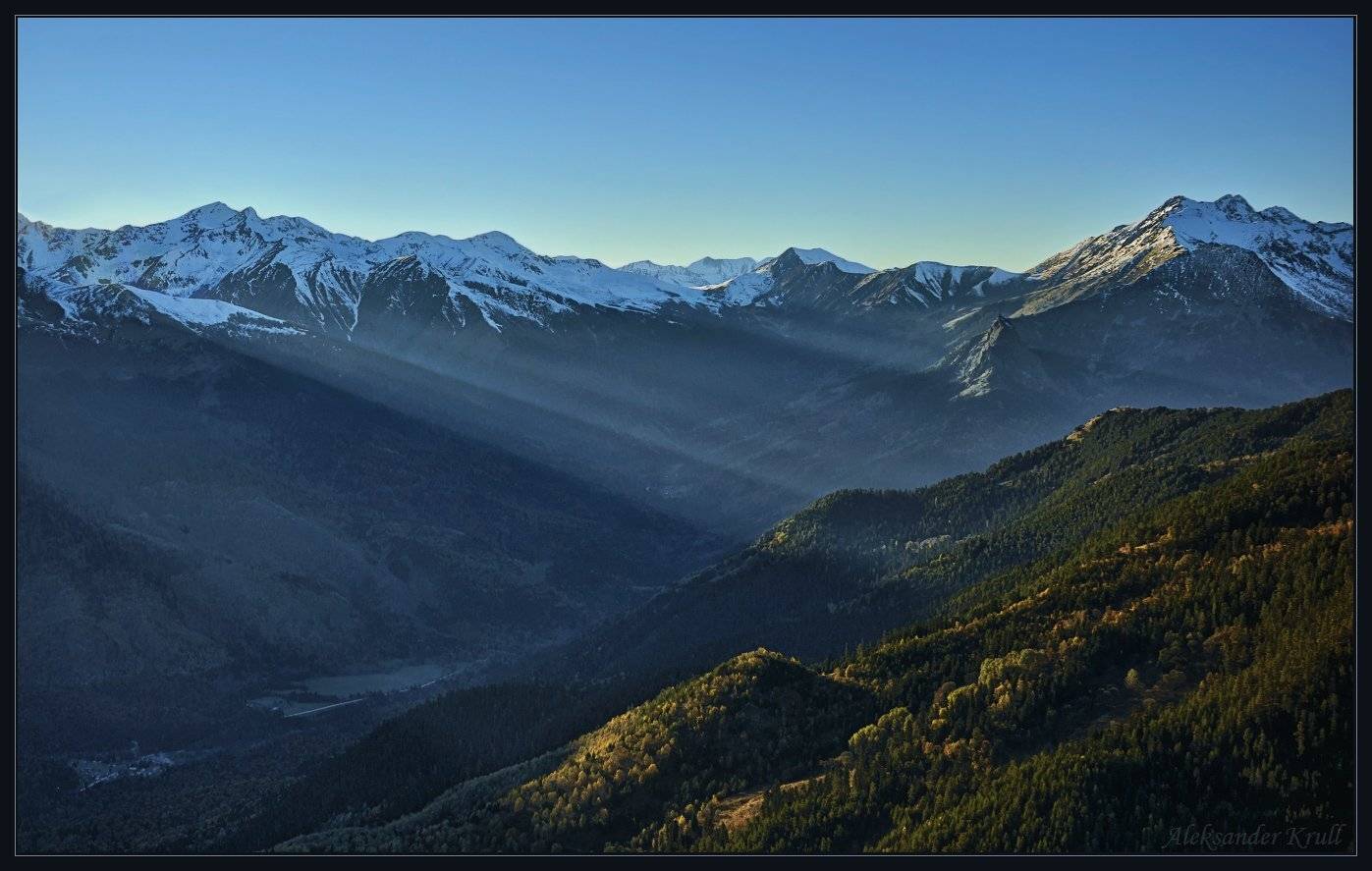 кавказ, кчр, горы, осень, вечер, закат, Александр Круль