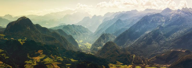 Утренняя панорама в предместьях Зальцбурга фото превью