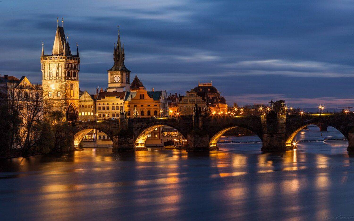 Город, Городской пейзаж, Закат, Прага, Анна Пакутина