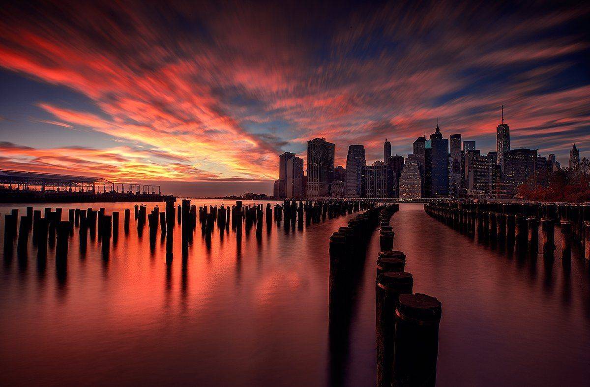 Clouds, Hudson, Lower manhatten, Manhatten, Sky, Skylines, Sunset, Sunset new york, Alexandru Popovschi
