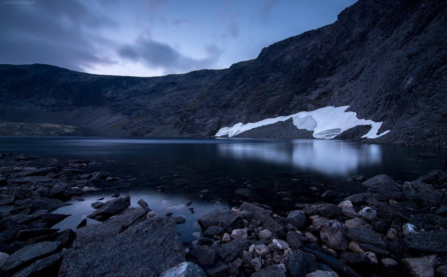 Kola Peninsula, Lake, Mountains, Night, White nights, Белые ночи, Горы, Заполярье, Кольский, Ловозерские тундры, Ночь, Озеро, Озеро Горное, Сергей Малинин