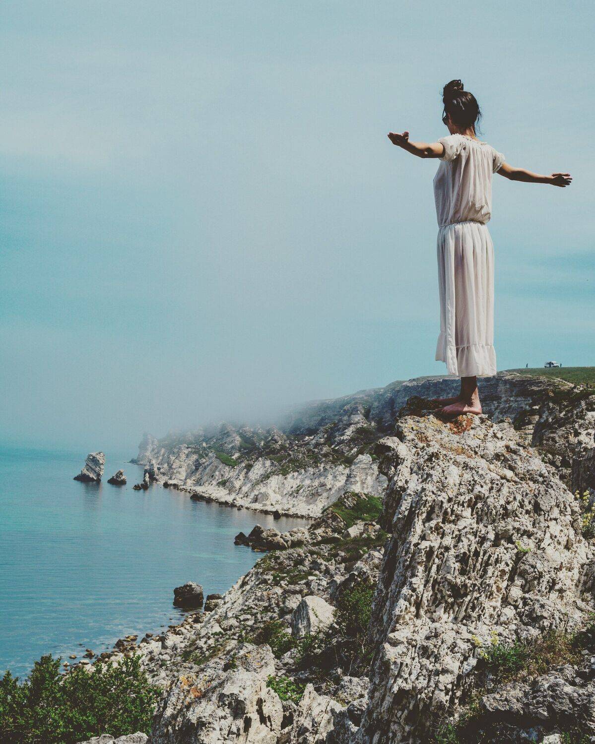 море, горы, девушка, пейзаж, джангуль, крым, Karasev Pavel