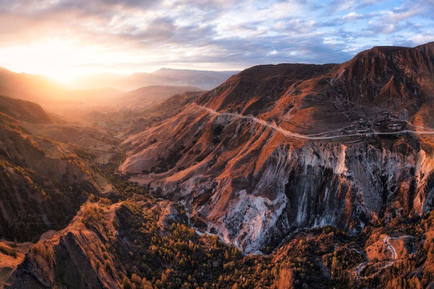 dagestan, matlas, drone, mavic2pro, mountains, outdoor, topview, sunset, дагестан, матлас, Алексей Вымятнин