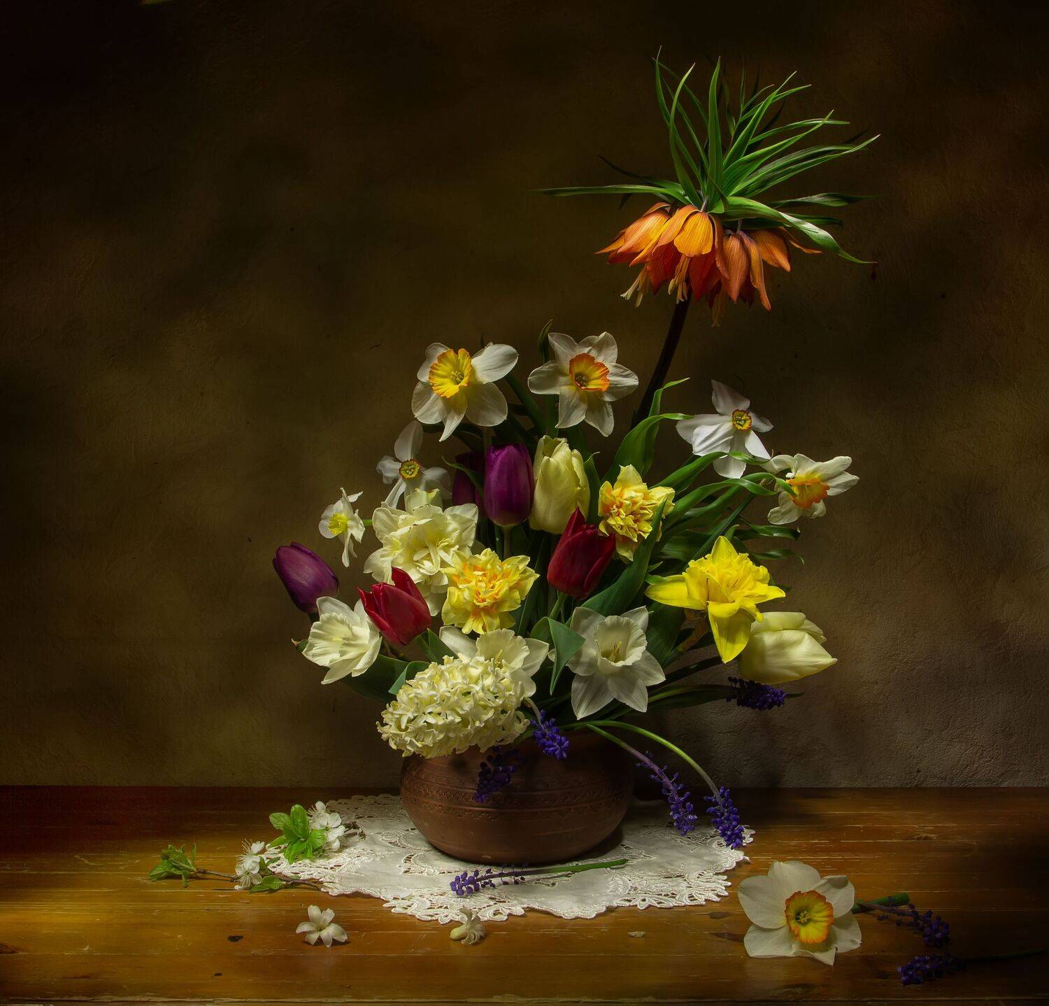 натюрморт. рябчик, тюльпан, нарцисс, гиацинт, Татьяна Феденкова