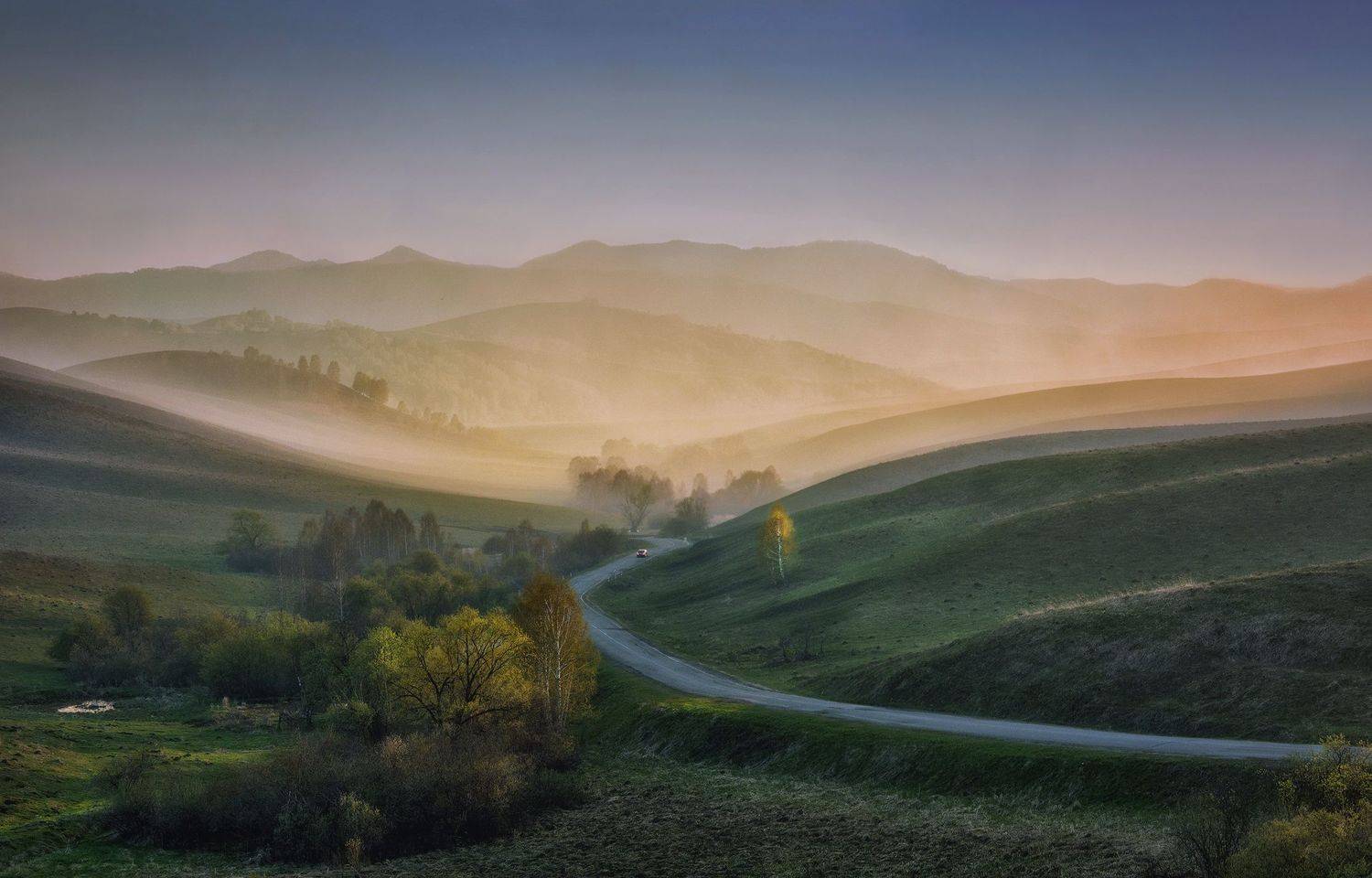 алтайский край,май,вечер,дым от горения травы на сопках, lora_pavlova