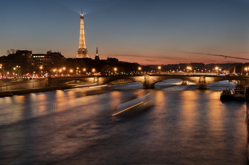 paris; eiffel tower; river; seine; long exposure; sunlight, La Seine, la Tour Eiffel; c\'est Paris фото превью