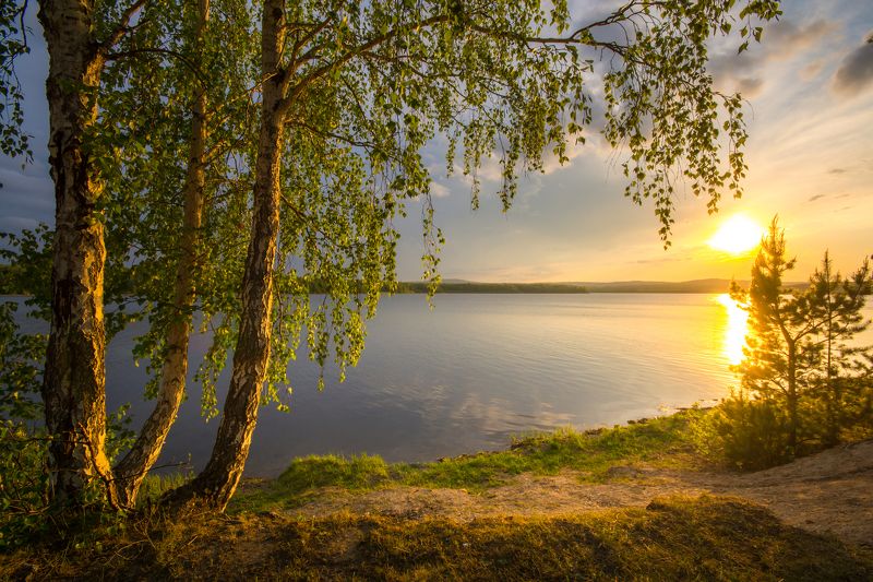 май заря вода закат урал солнце Майская заря фото превью