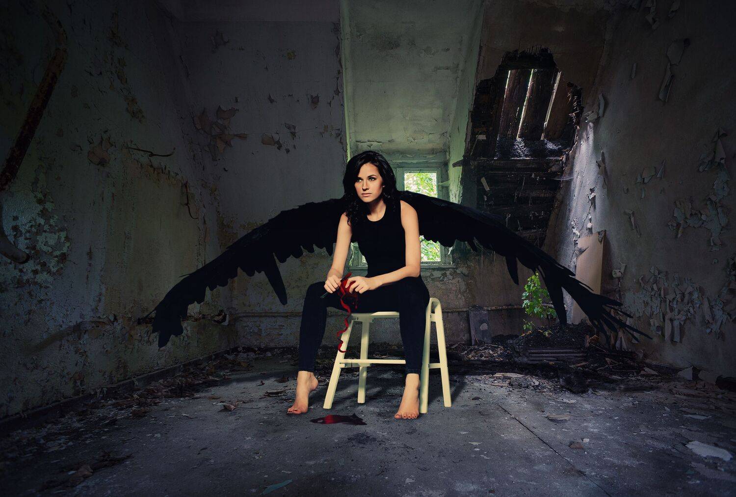 девушка, комната, окно, Sergii Vidov