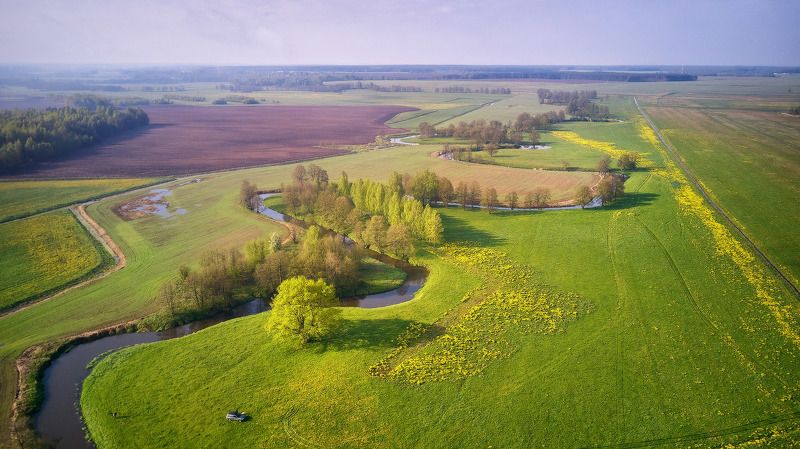 беларусь, весна, май, поля, рассвет, река, уса, утро Весна пришла фото превью