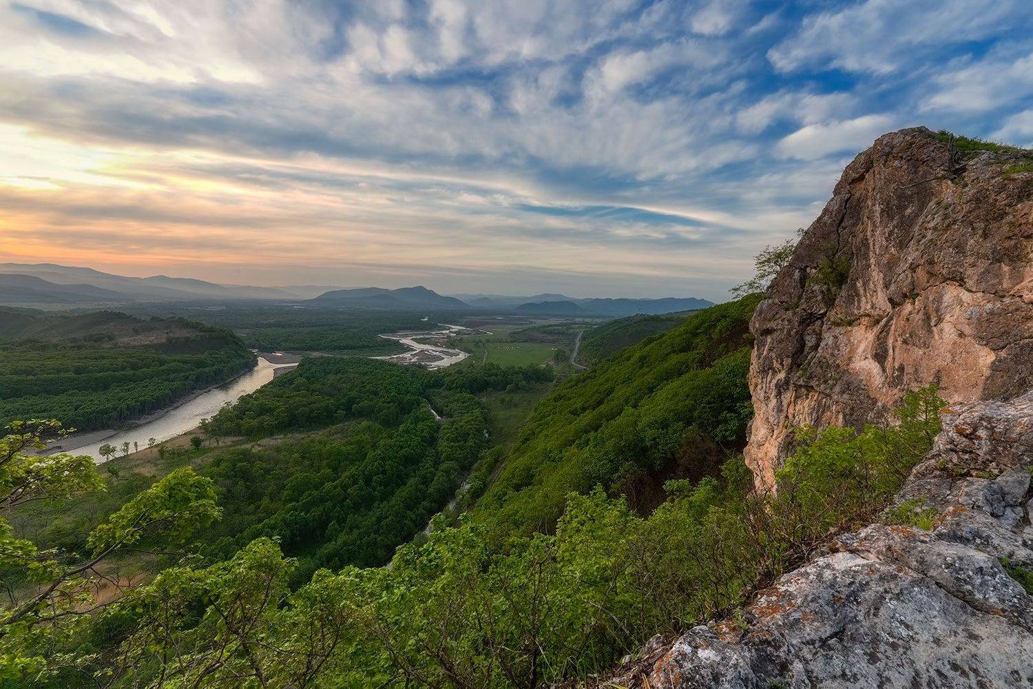 вечер, горы, закат, приморье, река партизанская, весна 2021, Евгений Паршуков