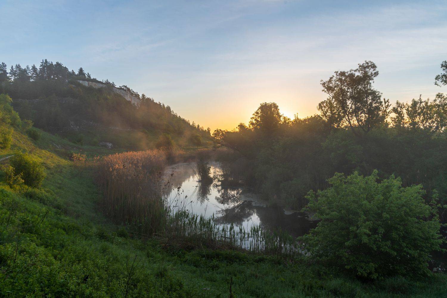 дмитриевское городище, рассвет, село доброе, река, река короча, Александр Литвишко
