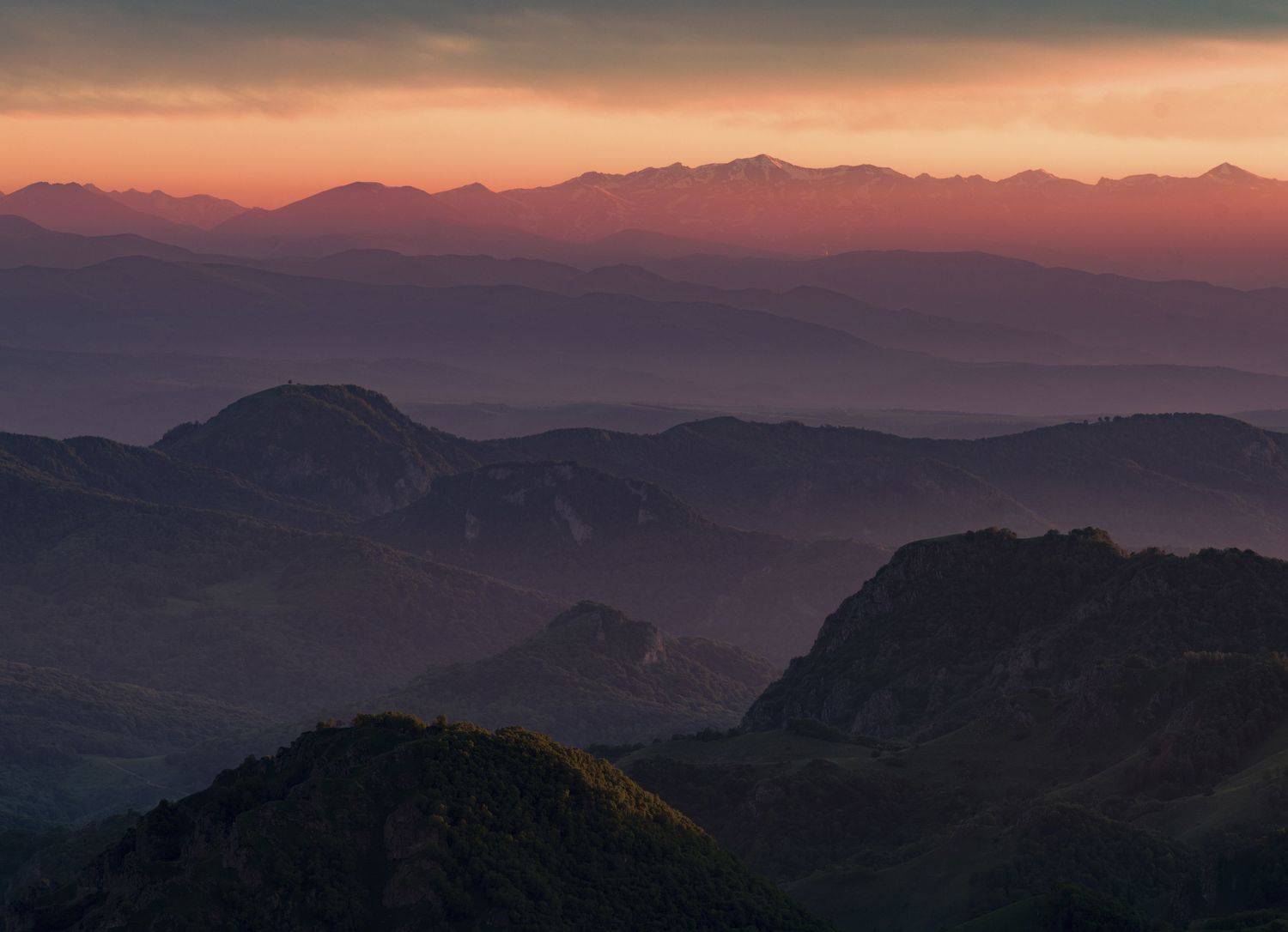 гора, рассвет, небо, плато, облака, утро, закат, вечер , слои, холмы, долина, дымка, туман, Арсен Алабердов