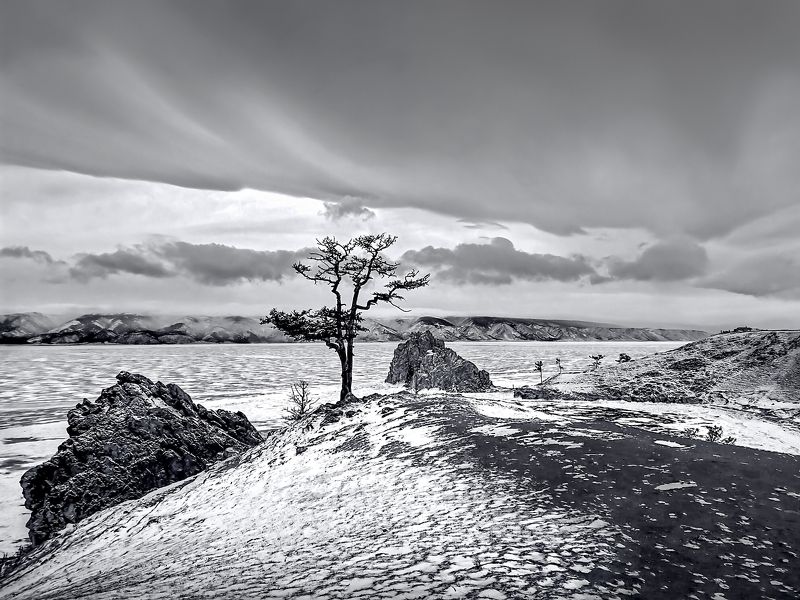 Шаманка в черно-белых тонах фото превью