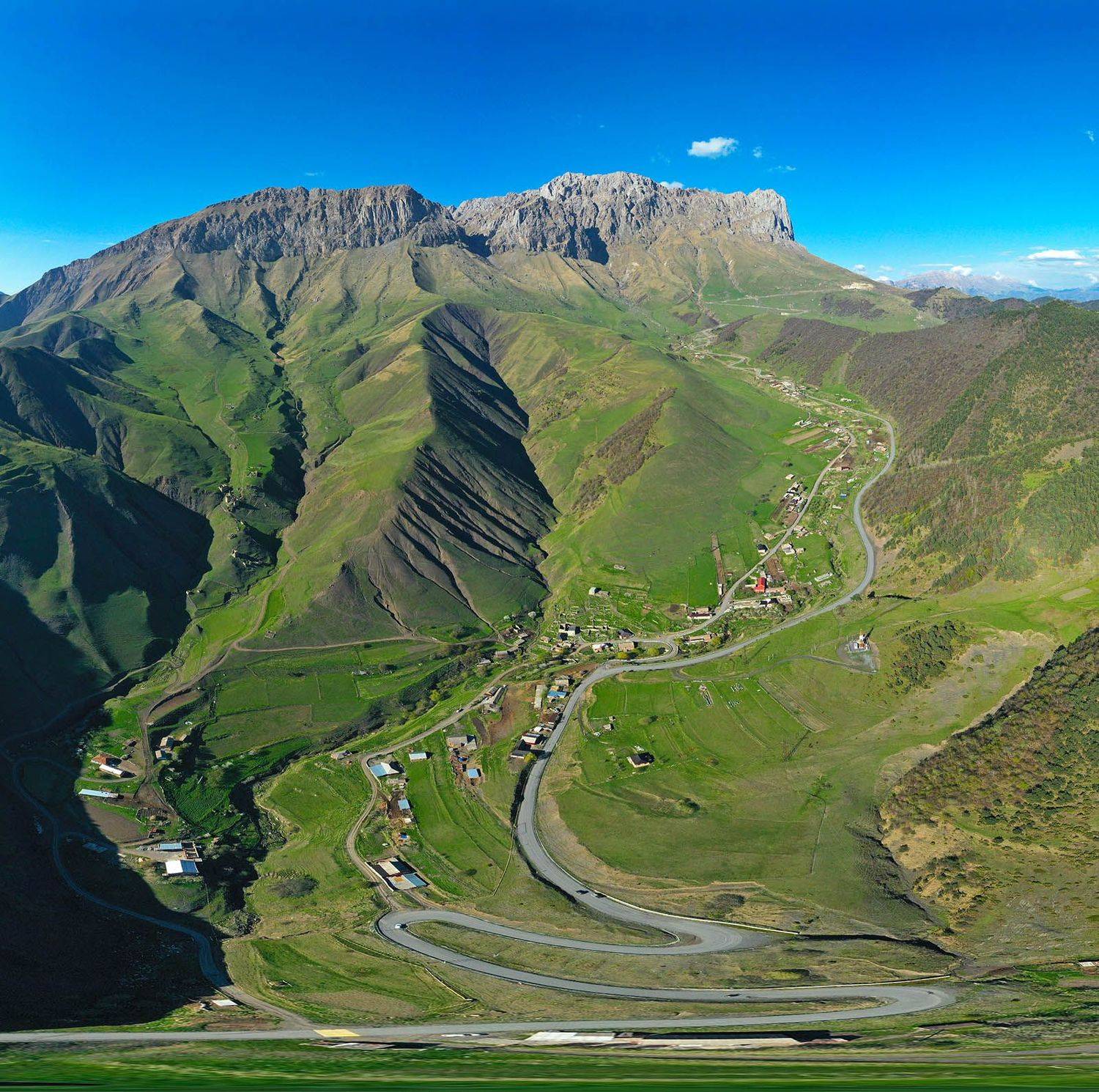 Россия, Кавказ, Ингушетия, Гули, дорога, перевал Цей Лоам, аэро, aerial , Борис Резванцев