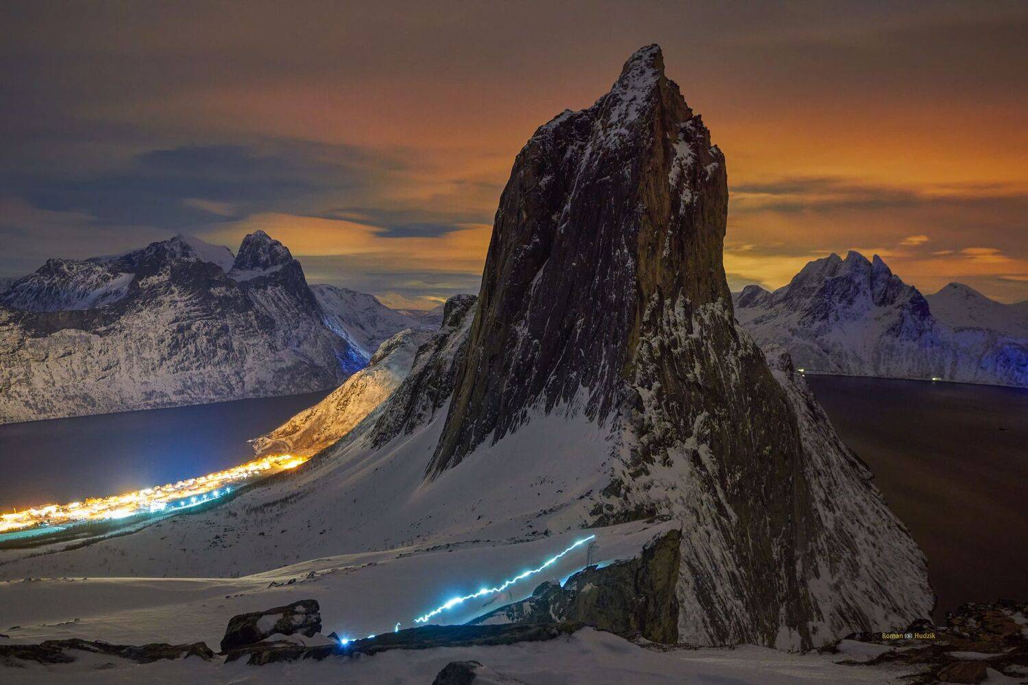 Segla, night, landscape, sky, Lofoten, Senja,, Roman Hudzik