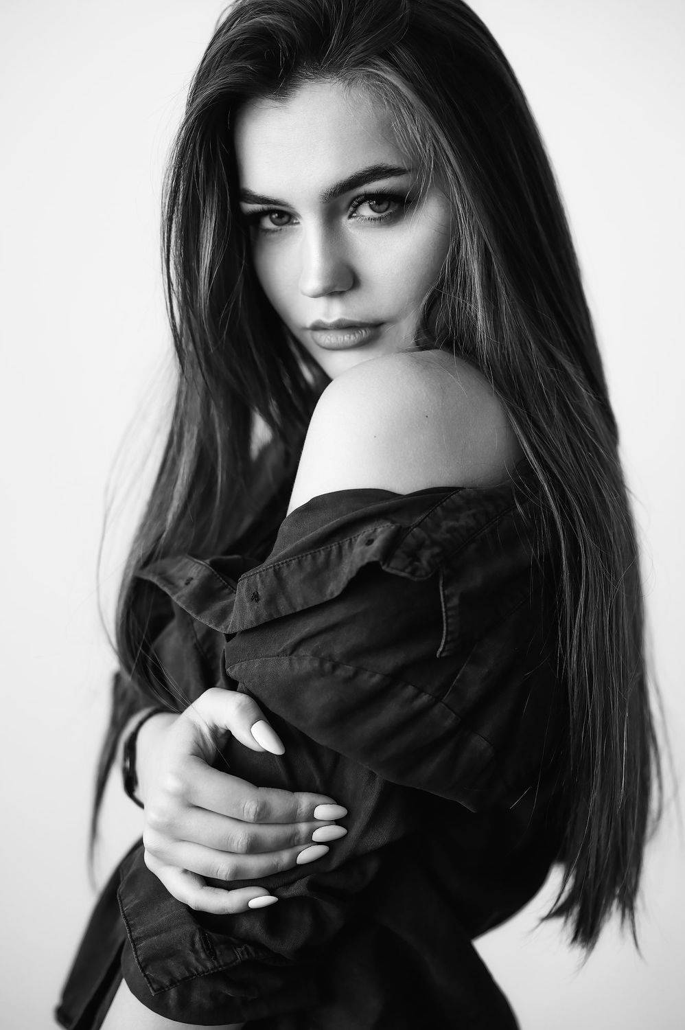девушка, портрет, монохром, Владислав Жуков