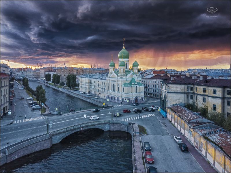 Россия, Питер, дрон, аэрофото Штормовой Петербург фото превью