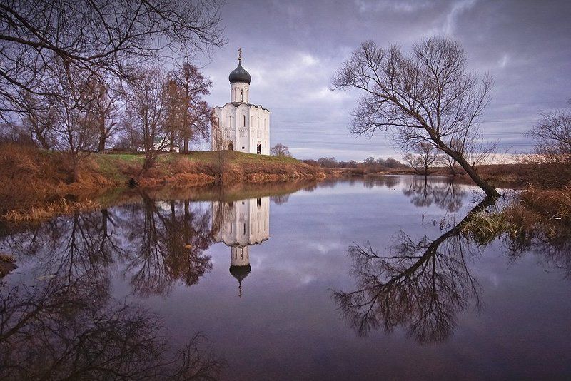 вечер, владимир, пейзаж, покрова на нерли Вечер у Покрова на Нерли фото превью