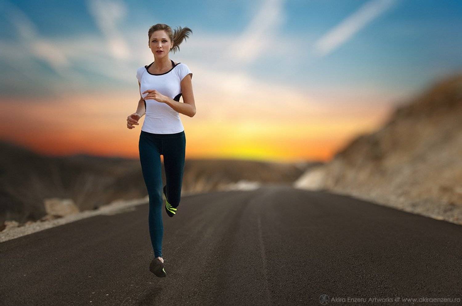 Mountain, Running, Sunrise, Enzeru Akira