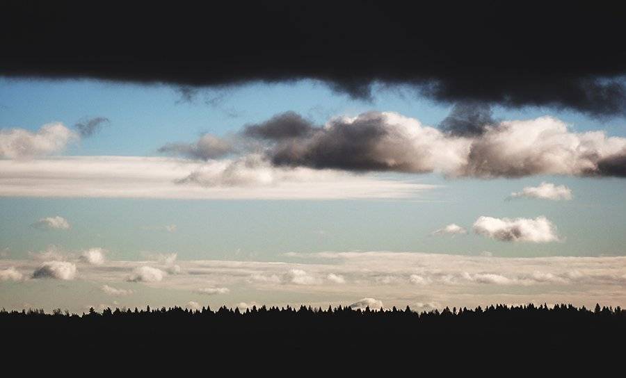 Black, Sky, Trees, Горизонт, Деревья, Небо, Облака, Пейзаж, Фон, Чёрный, Рустем Галямов