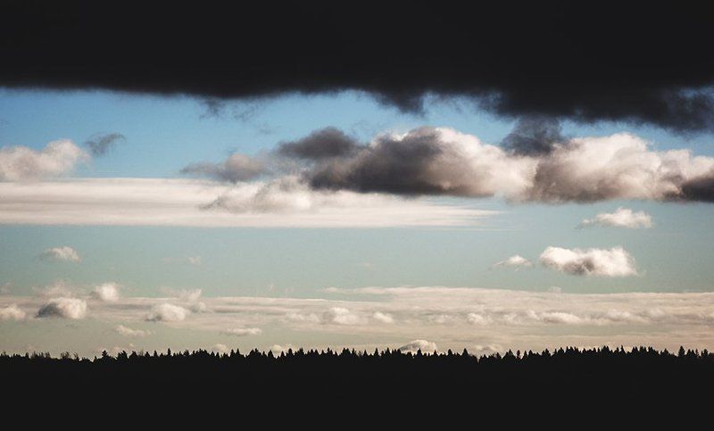 Black, Sky, Trees, Горизонт, Деревья, Небо, Облака, Пейзаж, Фон, Чёрный *** фото превью