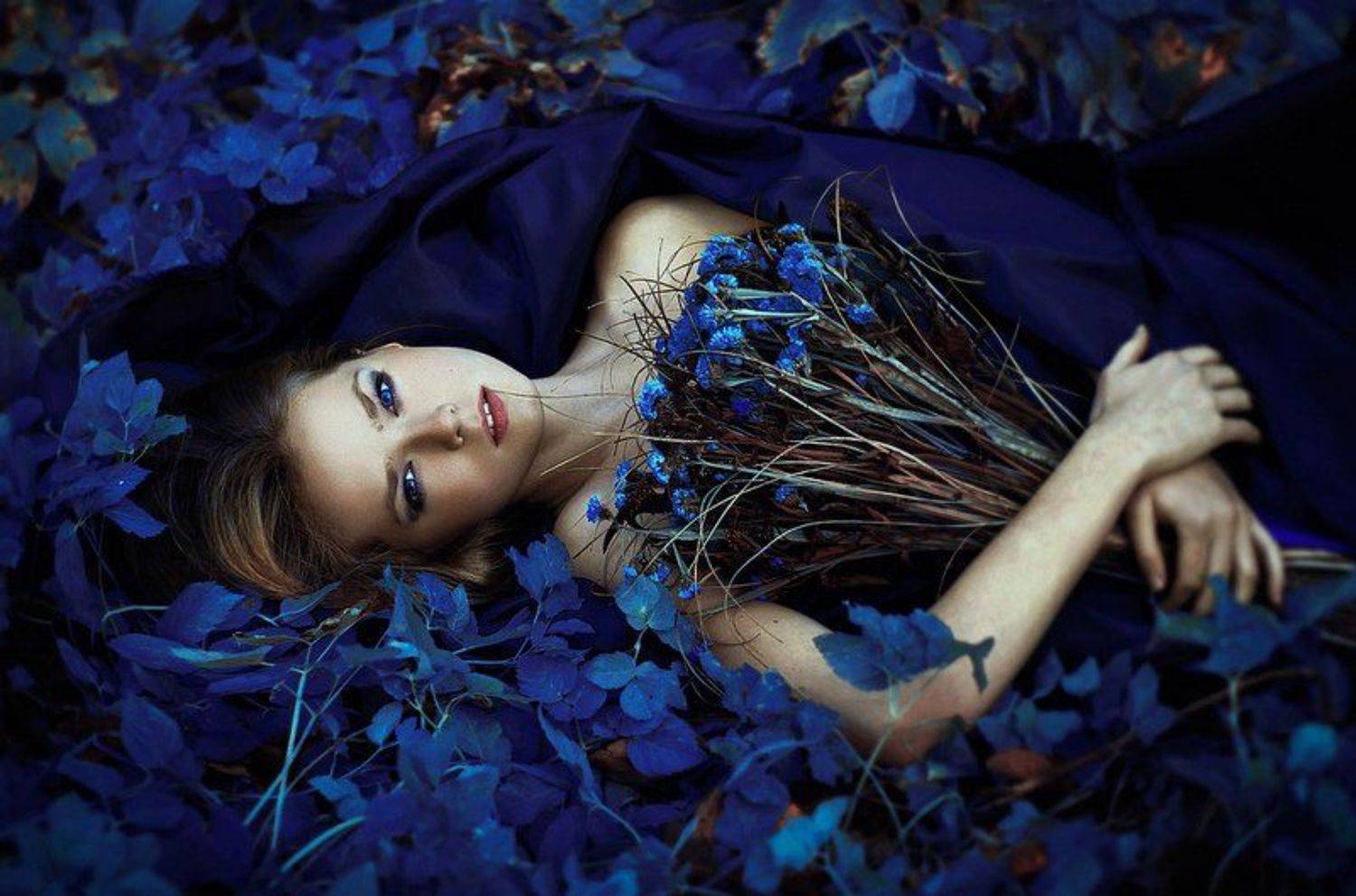 50mm, Art, Blue, Fine art, Flowers, Girl, Moscow, Nikon d90, Portrait, Russia, Чернова Карина