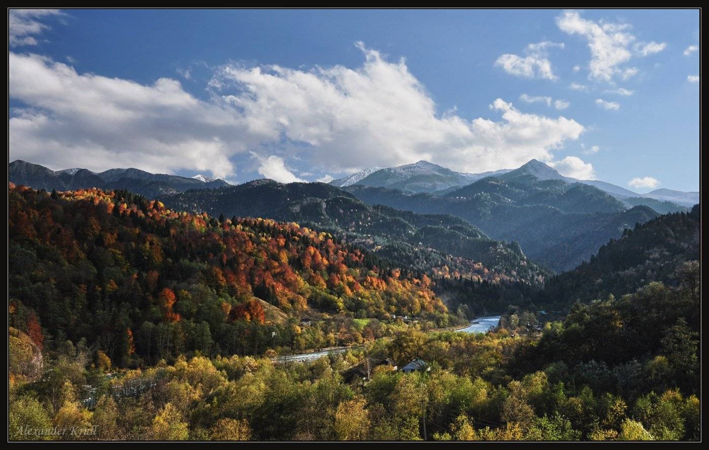 кавказ, кчр, рожкао, осень, река, лес, Александр Круль