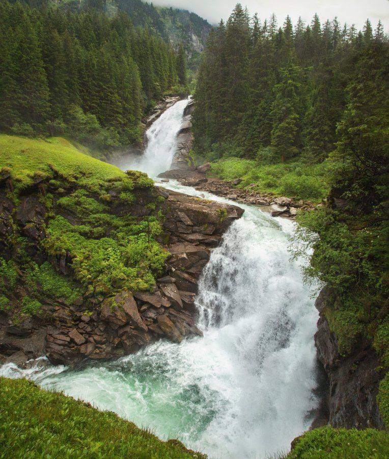 Австрия, Водопад, Горы, Зиг-заг, Камни, Лес, Природа, Река, Александр Удовиченко