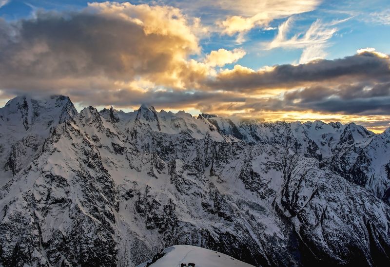 альпинизм, кавказ,закат на закате... фото превью