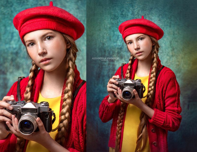 Девочка с фотоаппаратом фото превью