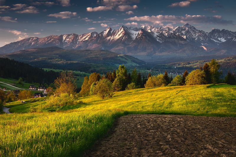 mountains, spring, poland, slovakia, sunrise Tatra Mountains фото превью