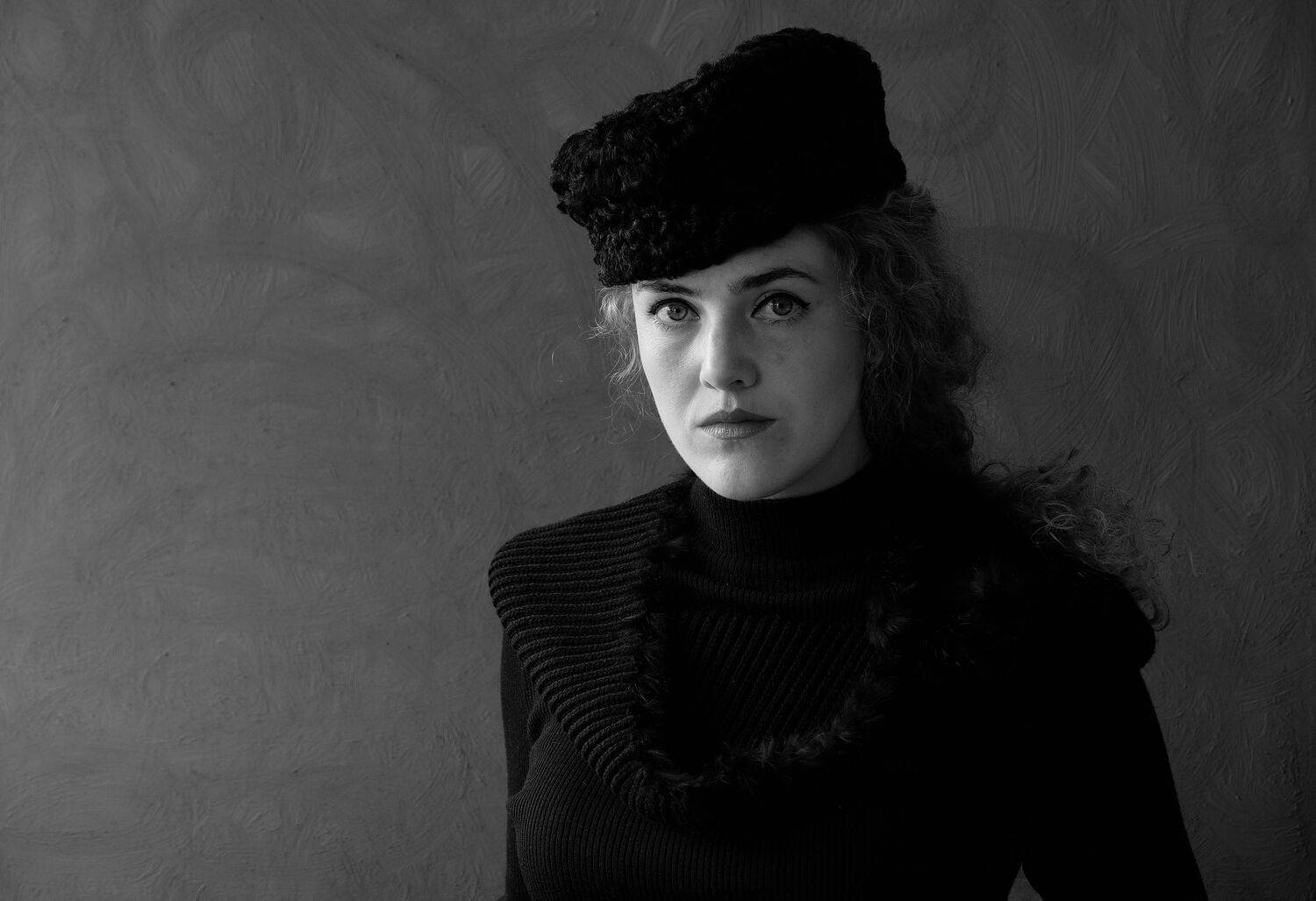 Portrait, female, woman, young, Black & white, hat, people, Norway, mood portrait, , Svetlana Povarova Ree