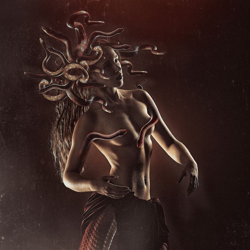 медуза, горгона, девушка, портрет, постановочная, фотография, фэнтези Медуза Горгона фото превью