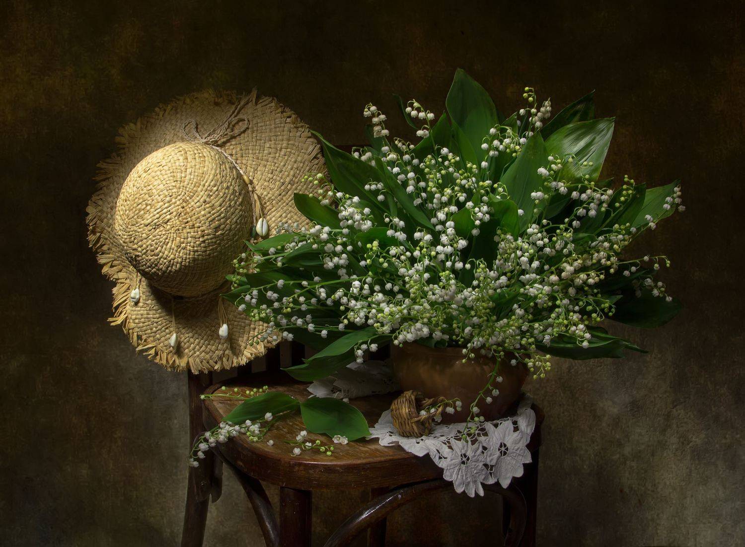 натюрморт, ландыши, шляпа, Татьяна Феденкова