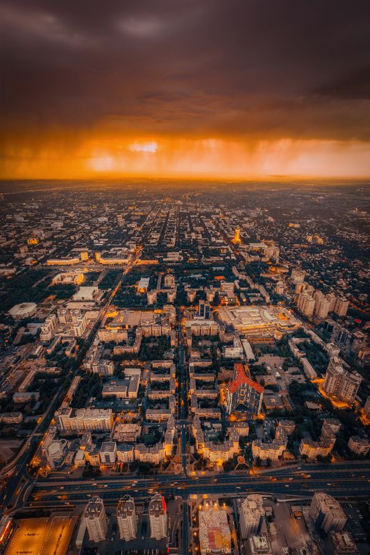 #Алматы #Казахстан #Аэросъемка #городскойпейзаж #Вечернийгород #Orange #Almaty #Night #Aerial #Drone  фото превью