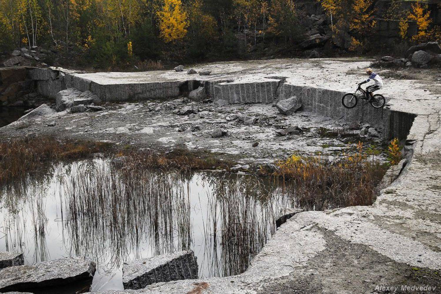 вело велосипед камни карьер скалы фрирайд дроп, Алексей Медведев
