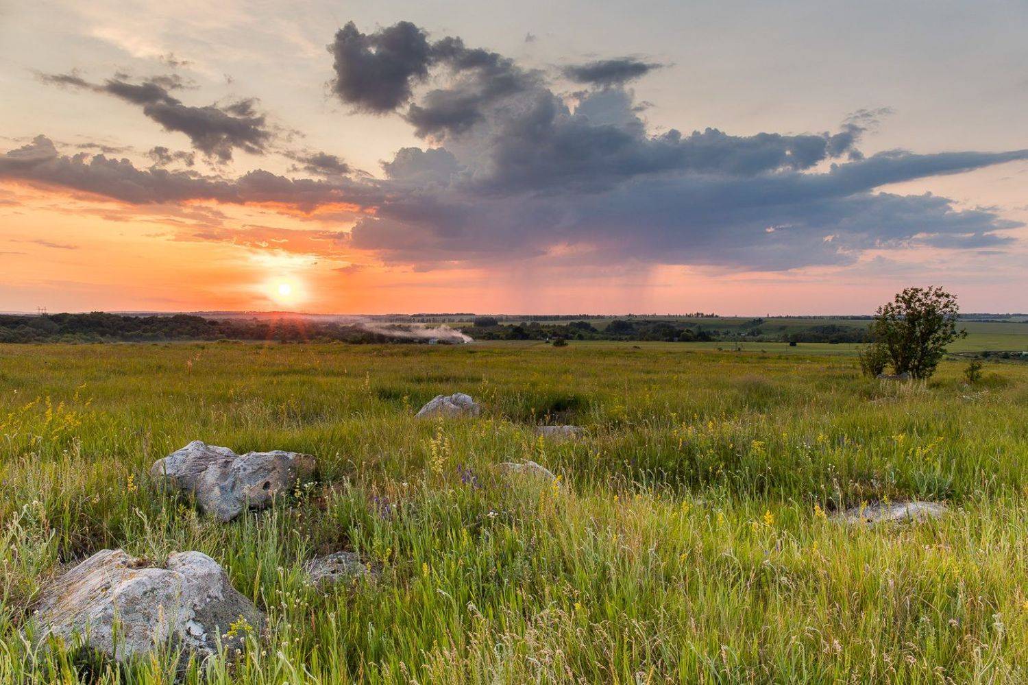пейзаж, закат, весна, май, степь, облака, Алексей Юденков